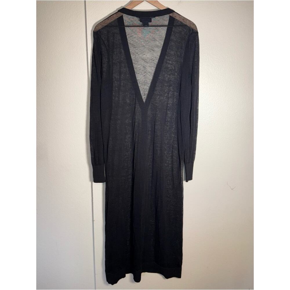 MAEVE Anthropologie Sheer witchy whimsigoth extra long linen blend cardigan XL - Picture 4 of 4